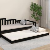 Maison Chic Posteljni okvir - Enojna postelja - Postelja za odrasle črn 100x200 cm trdna borovina-J8333, (21772557) | Shoptok.si