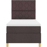 Box Spring Krevet s Madracem &amp LED Tamnosmeđa 100x200 cm Tkanina | shoptok.hr