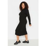 Trendyol Curve Plus Size Dress - Black - Bodycon Cene