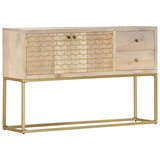  The Living Store Komoda zlata 120x30x75 cm trden mangov les - Komoda, (21457035) Cene