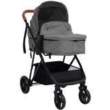  Otroški voziček 3 v 1 svetlo siv in črn jeklen, (20802393) | Shoptok.si