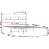 vidaXL Kovinski posteljni okvir brez vzmetnice dimljen hrast 120x190cm | Shoptok.si