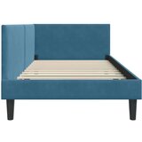 vidaXL Kotna postelja Drugo Modra 90 x 190 cm Samet in sodobno leseno | Shoptok.si