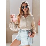 DStreet Koszula damska oversize muślinowa MUSLINEA beżowa | Shoptok.si