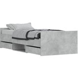  The Living Store Posteljni okvir z vzglavjem in vznožjem betonsko siv 100x200 cm - Posteljni Okvir, (21524459) | Shoptok.si