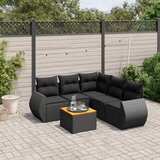  The Living Store Vrtna sedežna garnitura 6-delna z blazinami črna poli ratan - Vrtna Sedežna Garniture, (21479847) | Shoptok.si