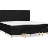  Box spring postelja z vzmetnico črn 200x200 cm blago, (20761103) | Shoptok.si