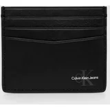 Calvin Klein Jeans Usnjen etui za kartice črna barva, K50K512172