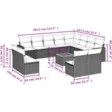 vidaXL Vrtna sedežna garnitura 13-delna z blazinami črn poli ratan | Shoptok.si