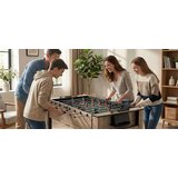  2 u 1 rotirajući stol za igru ​​124 cm, set stolova za stolni nogomet i bilijar za tinejdžere, smeđi | shoptok.hr