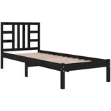  Posteljni okvir črn iz trdnega lesa 75x190 cm 2FT6, (20645433) | Shoptok.si