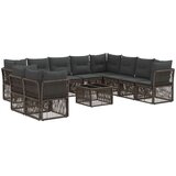 vidaXL Vrtna sedežna garnitura 11 pcs Siva poli ratan, (5000272071) | Shoptok.si