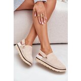 FB2 Women's Slippers On Thick Sole With Fur And Buckle Black Linneola Cene