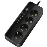 PRODUŽIVAČ RAZVODNIK 2m 4 UTIČNICE SA PREKIDAČEM 1.5mm2 4 USB + Type C