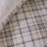 Catherine Lansfield Rjava podaljšana posteljnina za zakonsko posteljo iz sherpa flisa 230x220 cm Cosy Sherpa Check – | Shoptok.si