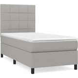  Kreveta s oprugama i madrac svjetlosivi 90x200cm tkanina | shoptok.hr