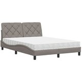 Krevet s madracem smeđesivi 140 x 190 cm od tkanine | Eponuda.com