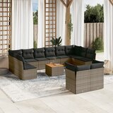 The Living Store Vrtna sedežna garnitura 13-delna z blazinami siv poli ratan - Vrtna Sedežna Garniture, (21479433) | Shoptok.si