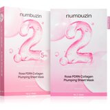 numbuzin No. 2 Rose PDRN Collagen Plumping Sheet Mask vlažilna tekstilna maska za osvetlitev kože 5 kos | Shoptok.si