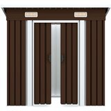 vidaXL Vrtna kućica za pohranu smeđa 194 x 121 x 181 cm čelična | shoptok.hr