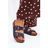 EVENTO Women's cork platform sandals with buckles navy Vesina | shoptok.hr