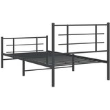  Metalni okvir kreveta uzglavlje i podnožje crni 107x203 cm | shoptok.hr