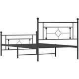 Metalni okvir kreveta uzglavlje i podnožje crni 107x203 cm | shoptok.hr
