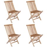  Sklopiva Vrtna Stolica 4 kom. Prirodna Čvrsto teak drvo | shoptok.hr