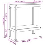  Radna klupa Crna 81 x 41 x 91 cm Projektirano drvo i metal | shoptok.hr