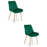  BERA stolica - zeleni baršun / noge od hrasta x 2 | shoptok.hr