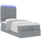  Otomanski okvir kreveta s madraca svijetlosivi 90x190cm tkanine | shoptok.hr