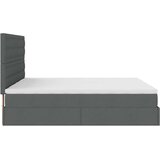 vidaXL Otomanski posteljni okvir z vzmetnicami siv 160x200 cm blago | Shoptok.si