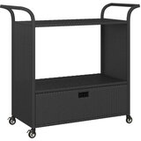 vidaXL Barska kolica s ladicom crna 100 x 45 x 97 cm od poliratana | shoptok.hr
