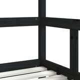  Otroški posteljni okvir črn 70x140 cm trdna borovina, (20787683) | Shoptok.si