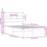  Okvir kreveta bez madraca s uzglavljem boja hrasta 90x200 cm | shoptok.hr
