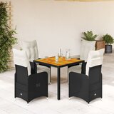 vidaXL 5-dijelni vrtni bistro set od poliratana s jastucima crni | shoptok.hr