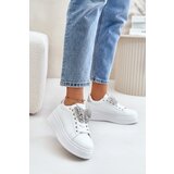 Kesi Women's platform sneakers with a butterfly - white-silver Naritevia Cijene