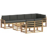  Set vanjskih sofa 9 kom. Bijela i antracit Poliester Smeđa 59 x 59 x 37 cm | shoptok.hr