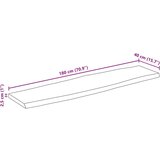 vidaXL Mizna plošča 180x40x2,5 cm naraven rob trden mangov les | Shoptok.si