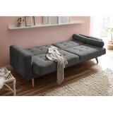 MID.YOU ZOFA S POSTELJNO FUNKCIJO, siva tekstil, leseni material | Shoptok.si