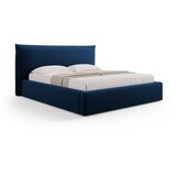 Milo Casa Temno modra oblazinjena zakonska postelja s prostorom za shranjevanje z letvenim dnom 160x200 cm Elio – | Shoptok.si