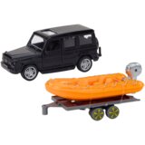  Crni terenski automobil s prikolicom za igru za prijevoz čamca - crni | Shoptok.si