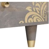  Kava Stol with Drawer Siva 80 x 54 x 40 cm masivno drvo manga | shoptok.hr