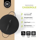  BE Living Posuda za kuhanje s poklopcem Essential Black 24 cm | shoptok.hr