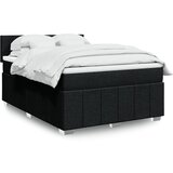 vidaXL Krevet s oprugama i madracem crni 140 x 190 cm od tkanine | shoptok.hr