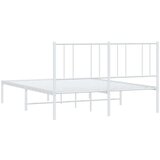 vidaXL Kovinski posteljni okvir z vzglavjem bel 120x200 cm | Shoptok.si