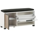 MID.YOU Garderobna Klop Loft, Bela, Barva Hrasta, Vklj. Blazina | Shoptok.si