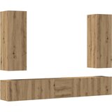 vidaXL 5 kosov stenske TV omarice Artisan Oak Engineered Wood, (21824129) | Shoptok.si