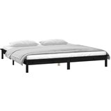  Okvir za krevet crni 200 x 200 cm od masivnog drva | shoptok.hr