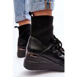 Boto Women's Wedge Boots with Sock Black Helladina | ePonuda.com